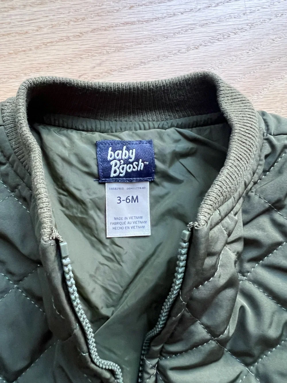 Quilted Olive Bomber Jacket for Kids